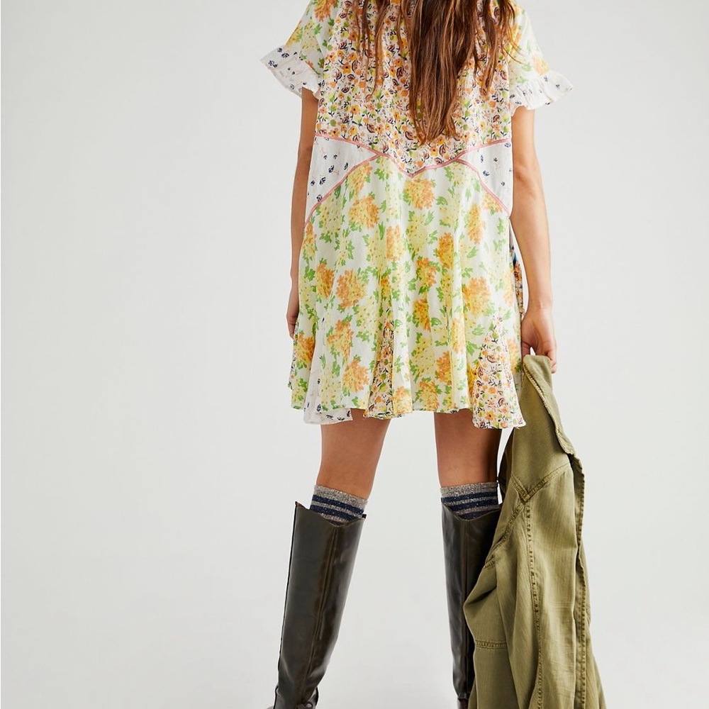 Free People Wildflower Patchwork Mini Dress Size M, NWOT - Picture 6 of 8